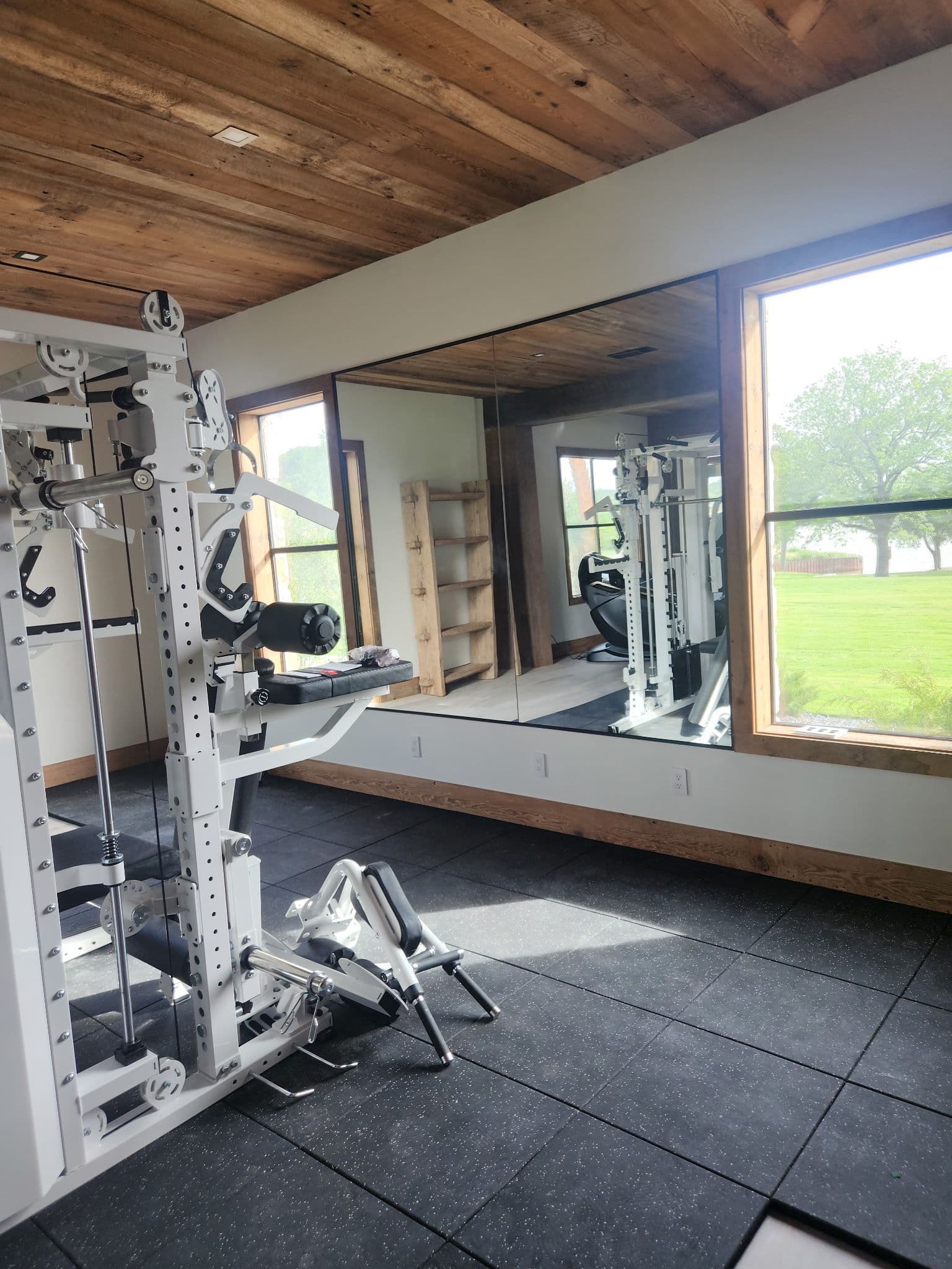 Custom Mirror and Cabinet Glass Installation for a Home Gym image