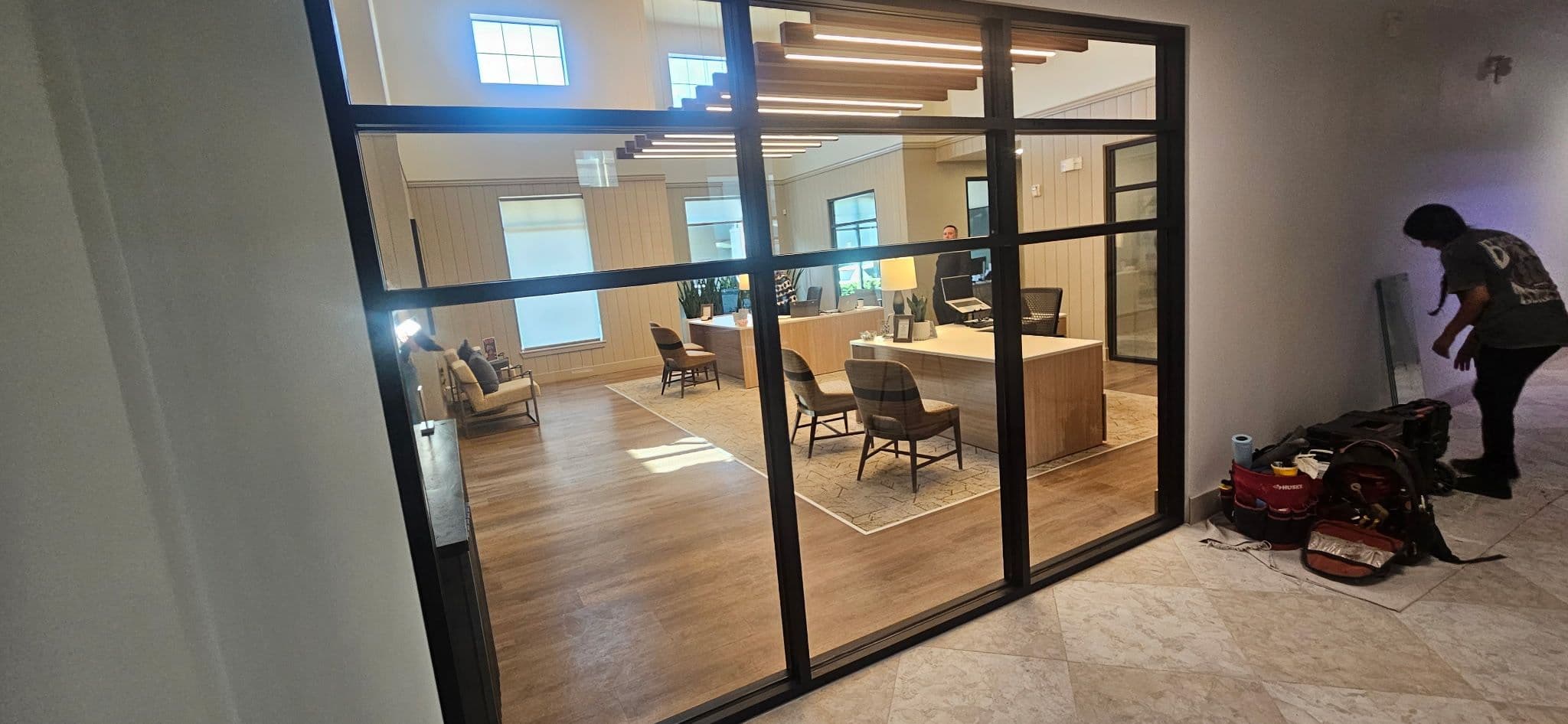 Project Sleek Glass Partitions and Smart Pool Control Installed image