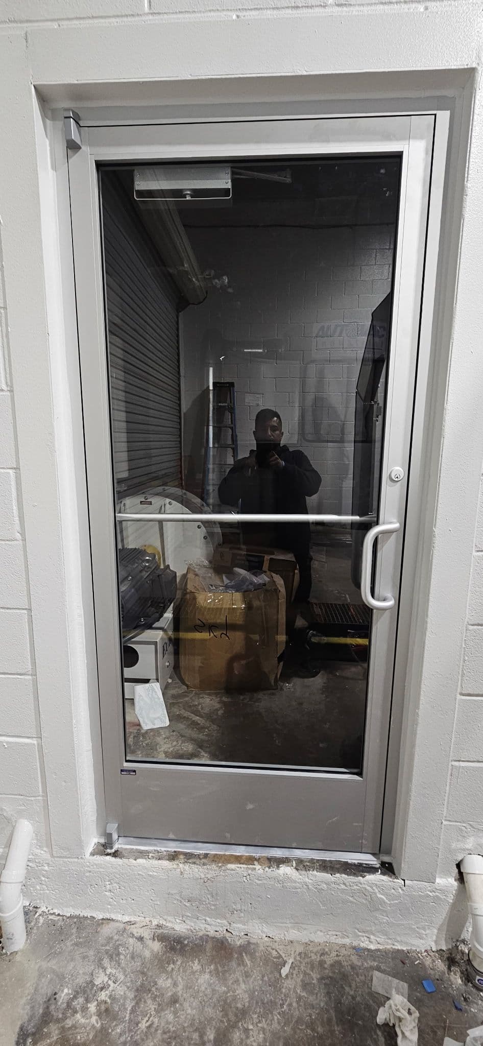 Sleek Storefront Entry Door Installation